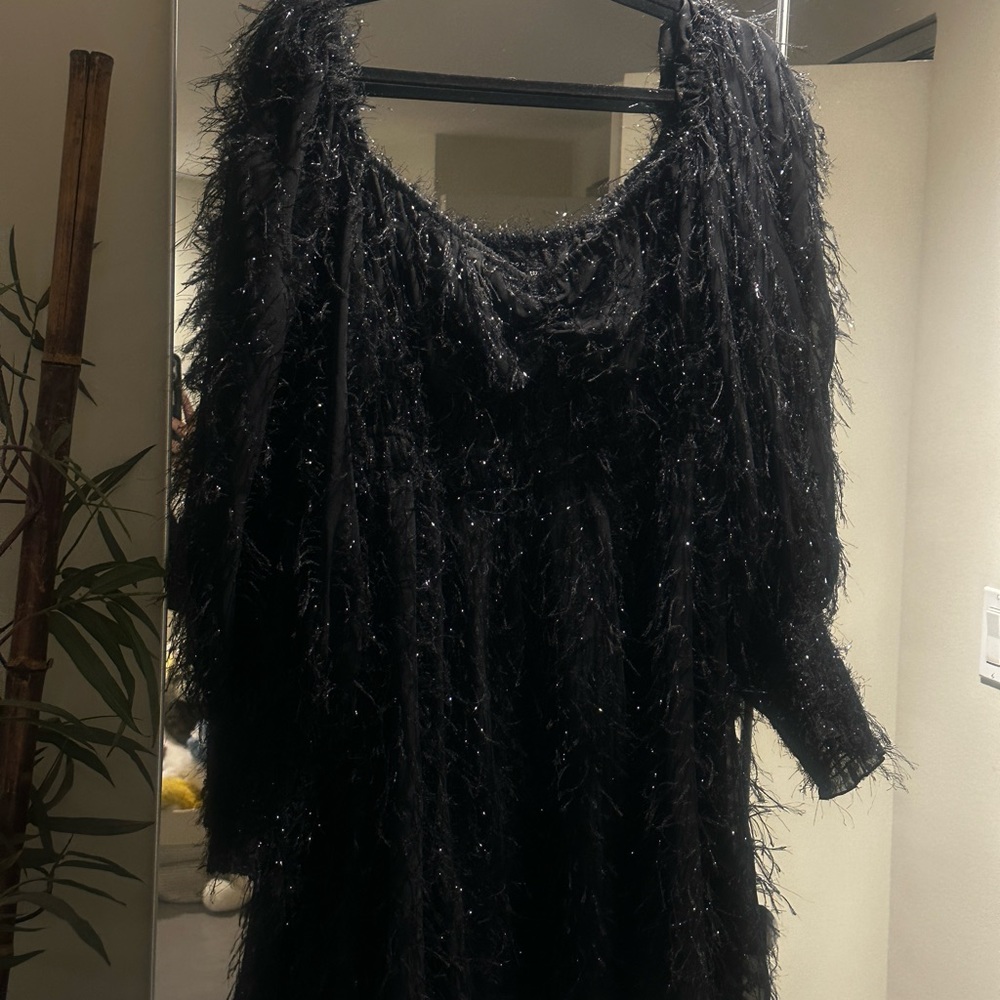 ASOS sparkly feather dress
